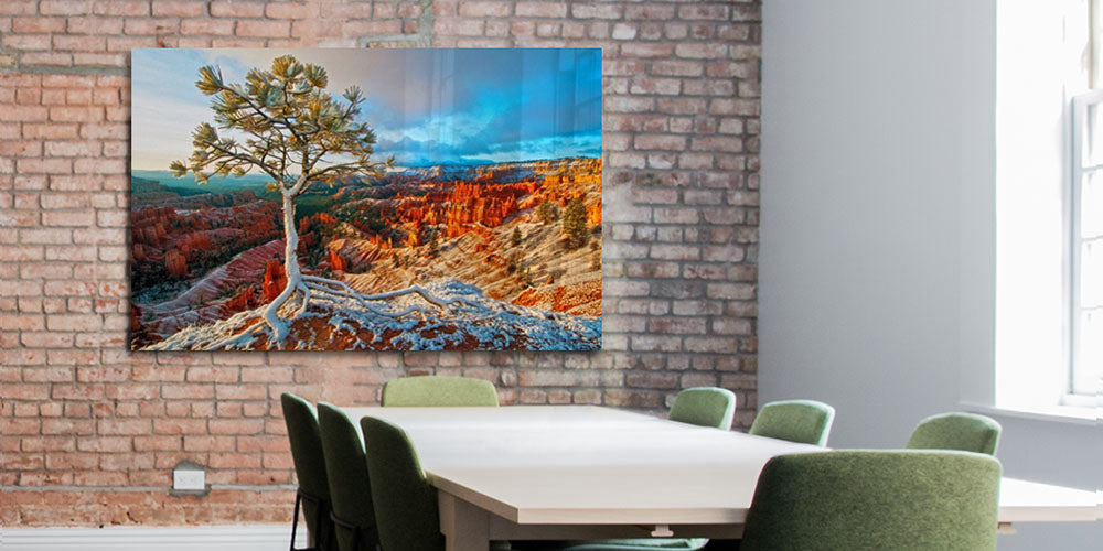 metal print in conference room